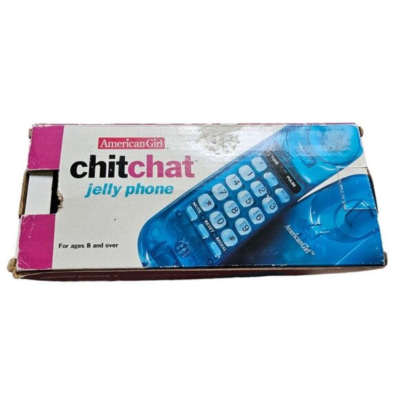 American Girl Chitchat Jelly Phone Clear Blue Landline HTF RARE Original Box - Picture 10 of 16